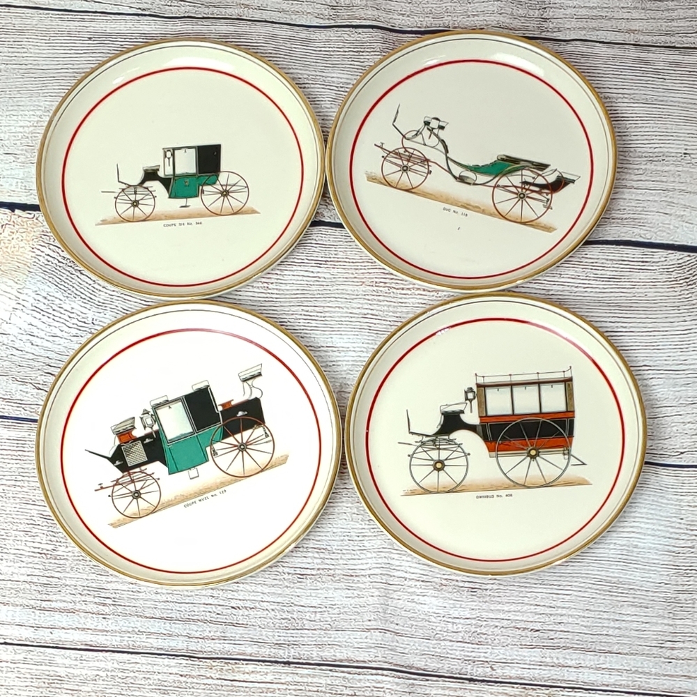 Vintage Hyalyn Antique Cars Porcelain Plates